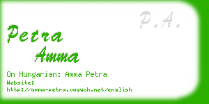 petra amma business card